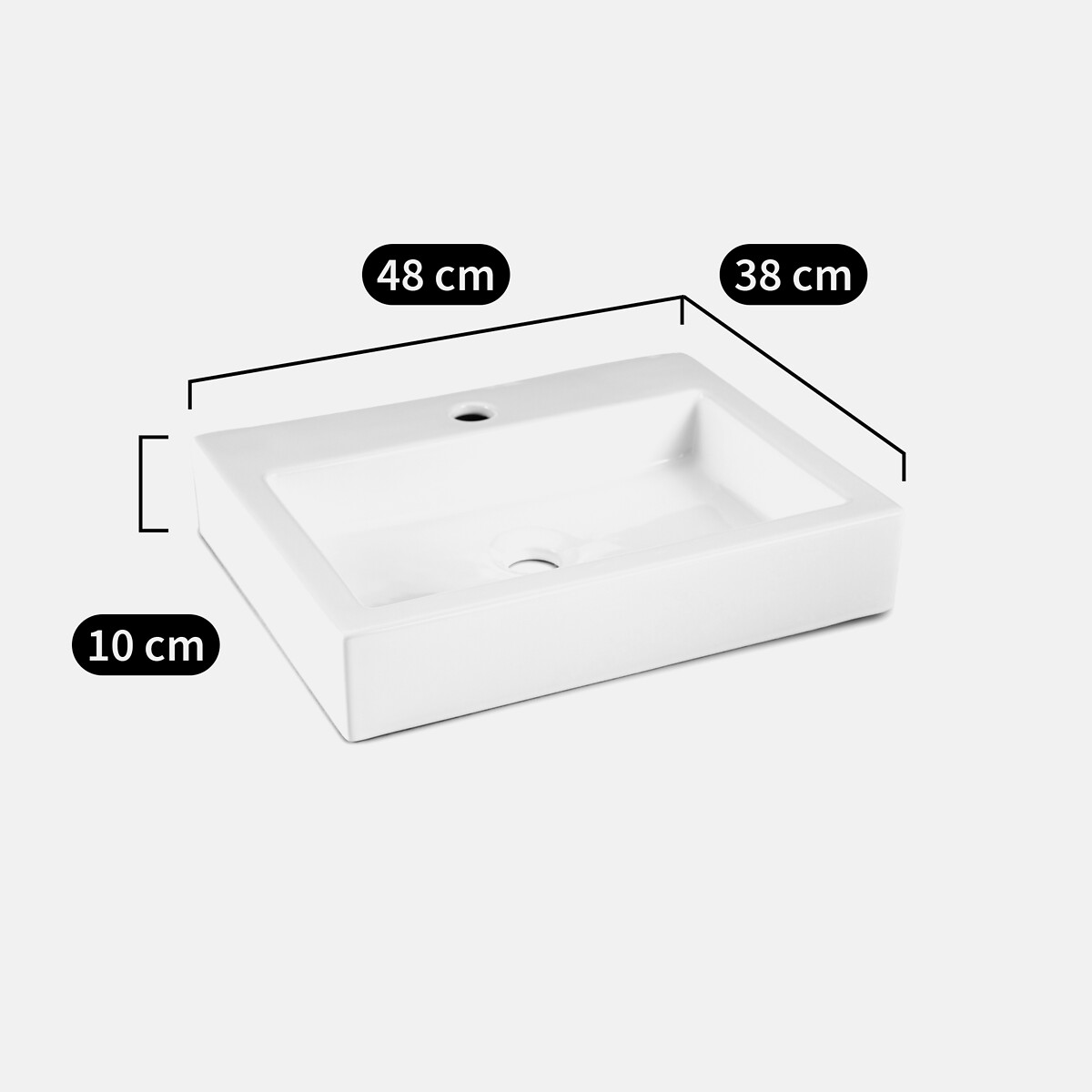 Adles Rectangular Ceramic Sink white, LA REDOUTE INTERIEURS