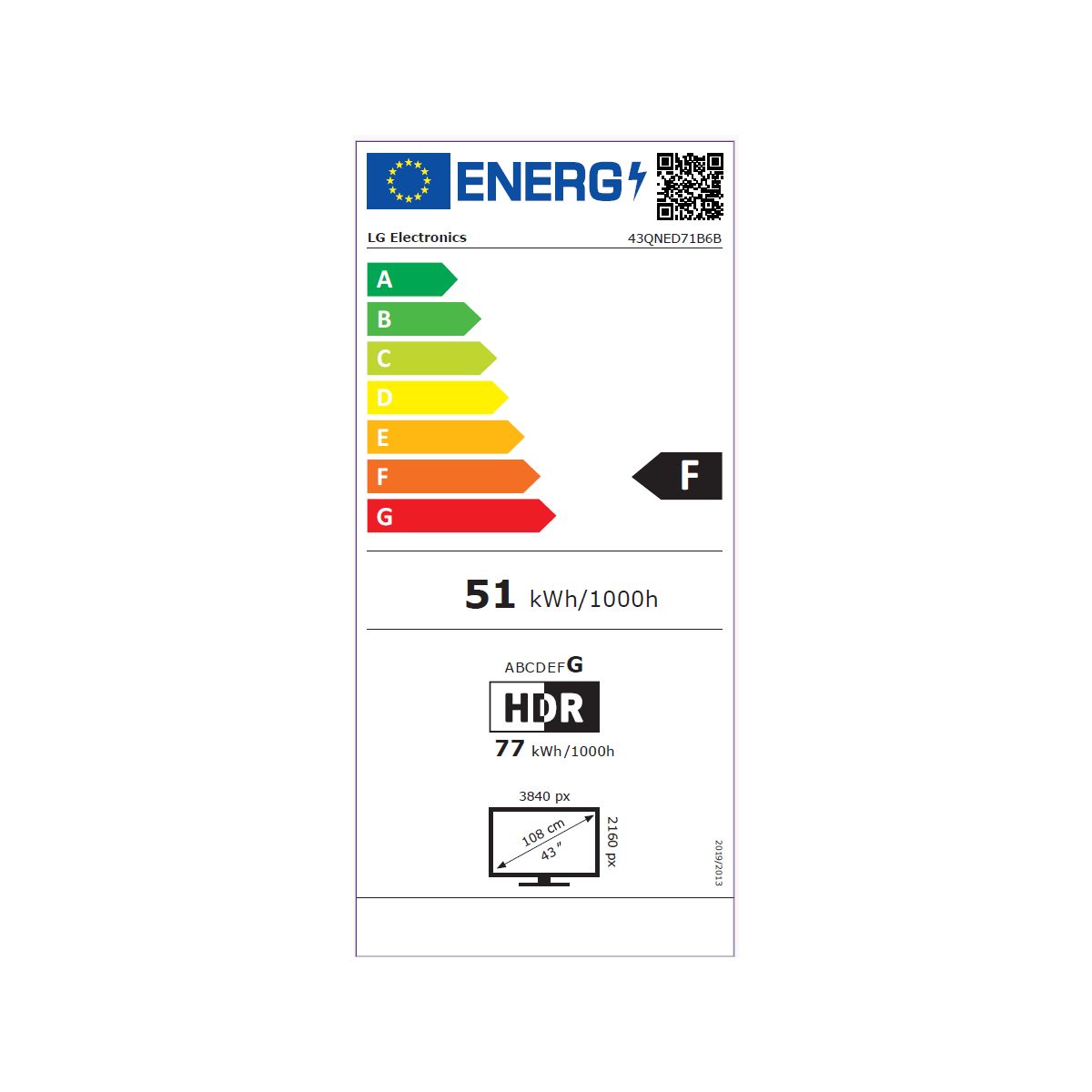TV Mini LED 43QNED71B (2026) 43" (108 cm) 4K Ultra HD - Smart TV couleur unique, LG