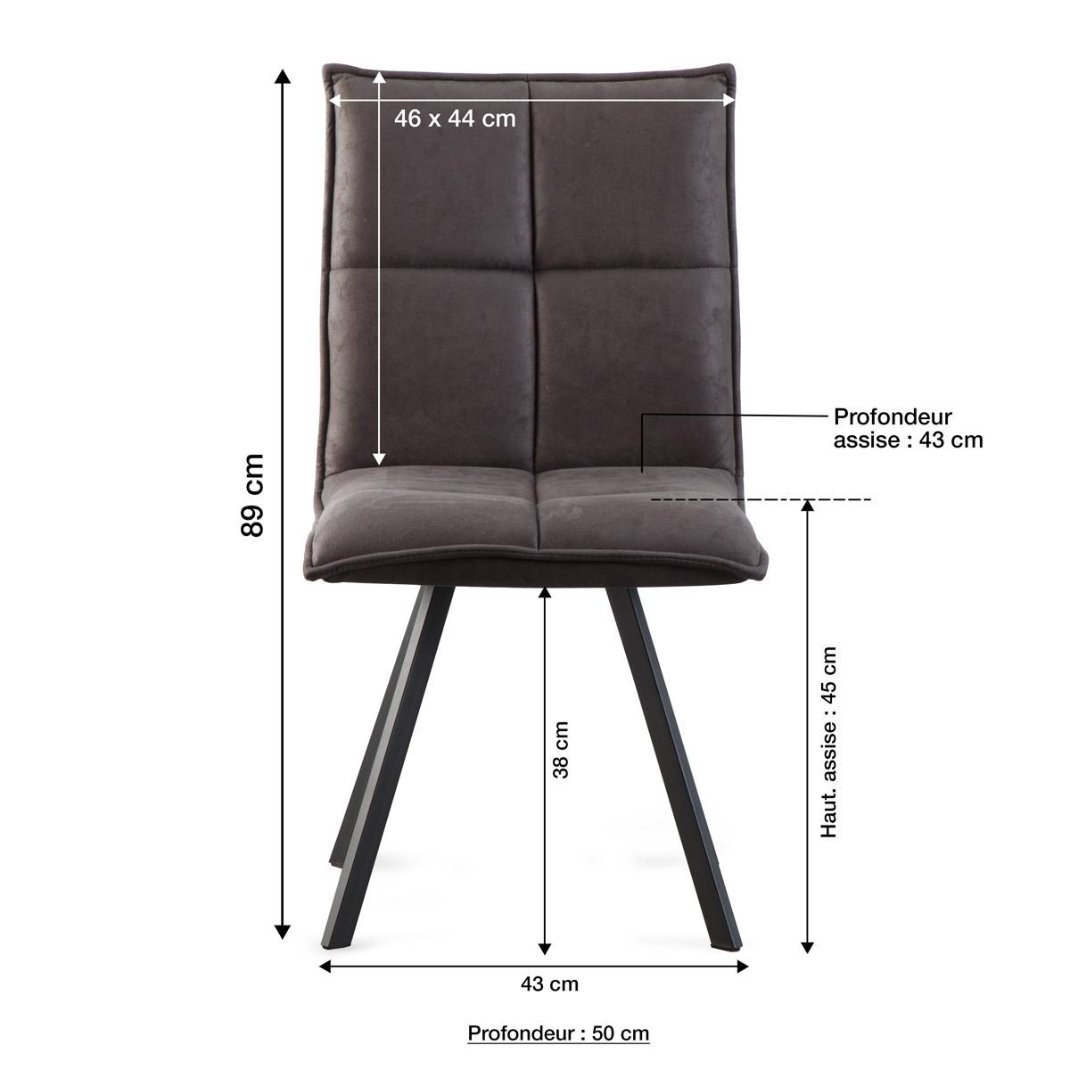 Lot de 2 chaises en polyester NINO noir, MADE IN MEUBLES