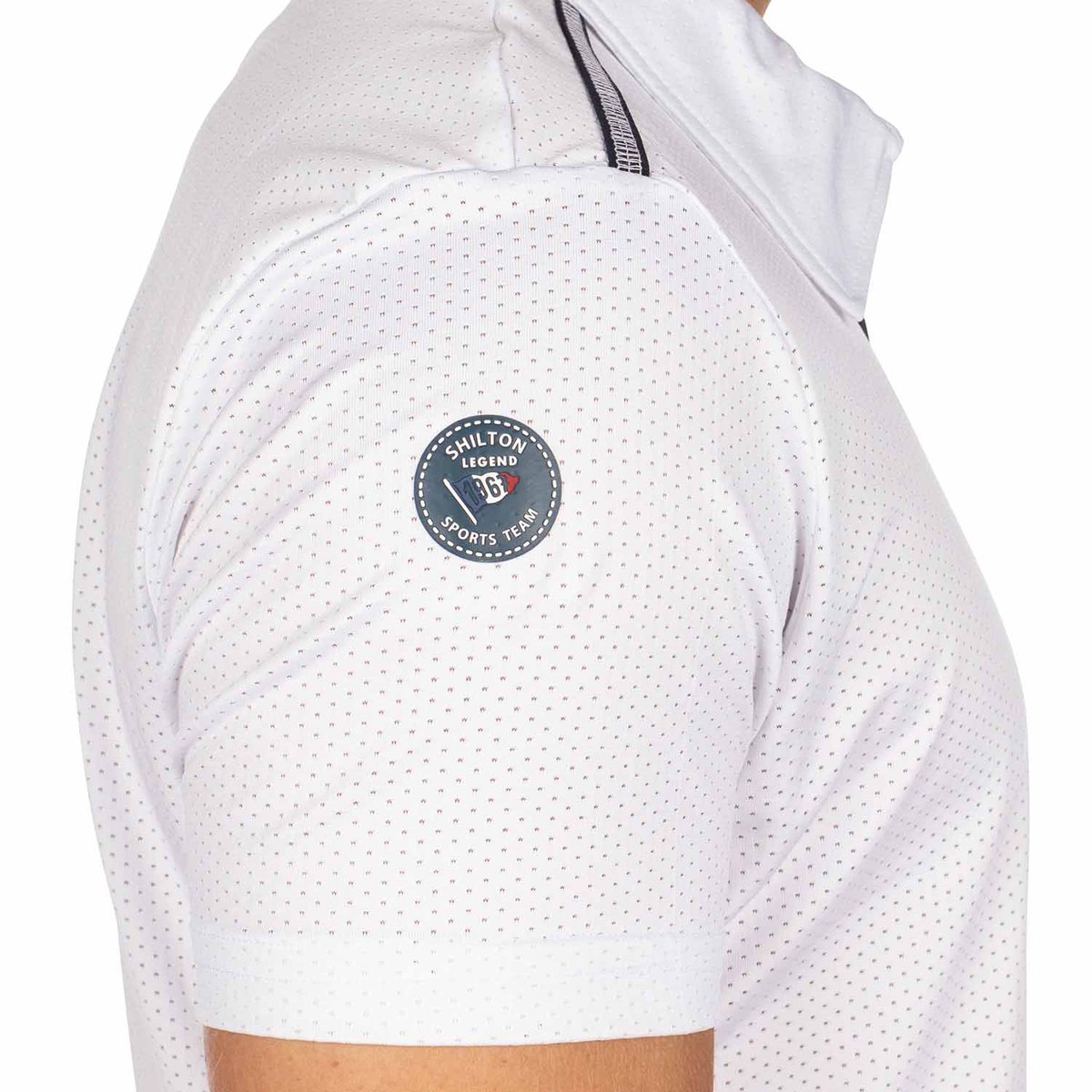 Polo de sport perforé ZIPPE blanc, SHILTON
