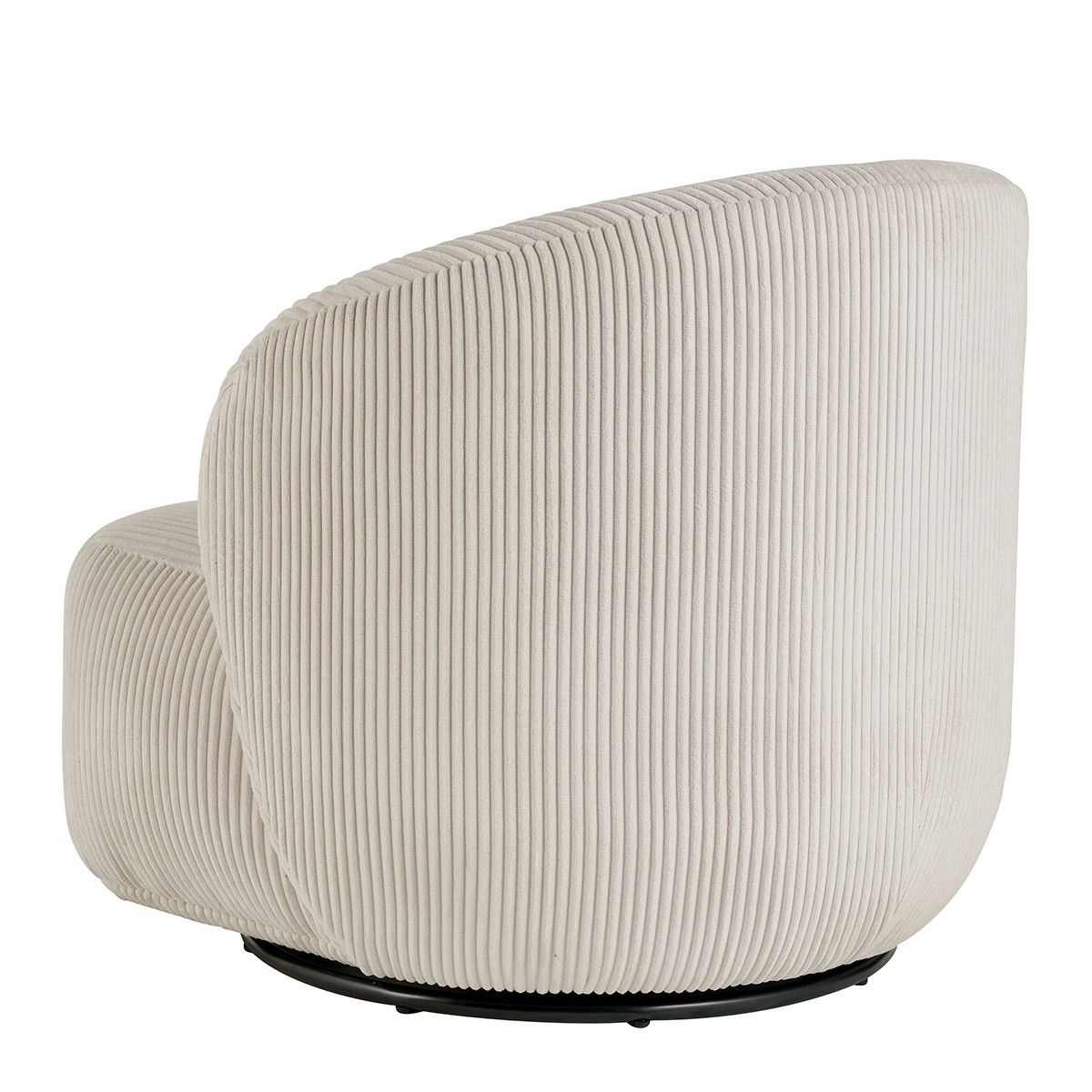 Fauteuil velours côtelé beige, BLANC D’IVOIRE