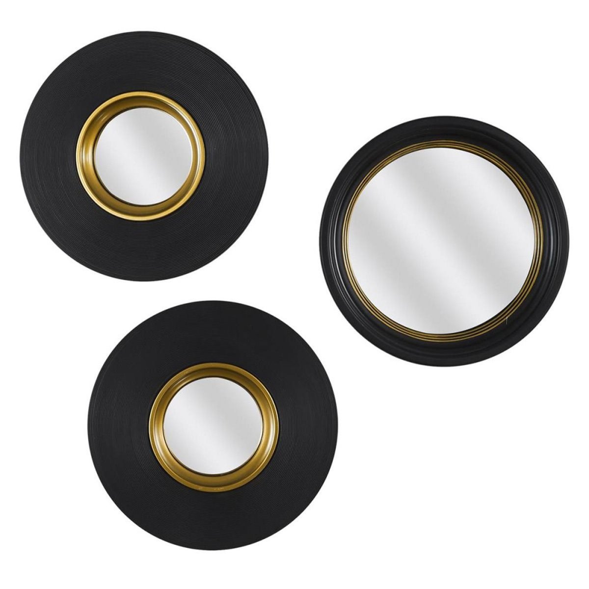 Lot de 3 miroirs convexes Oko D25 noir, DECORATIE