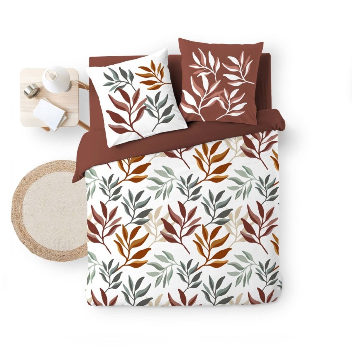 Housse de couette 240x220 + 2 taies 100% coton MAKAO rouge, DECORATIE