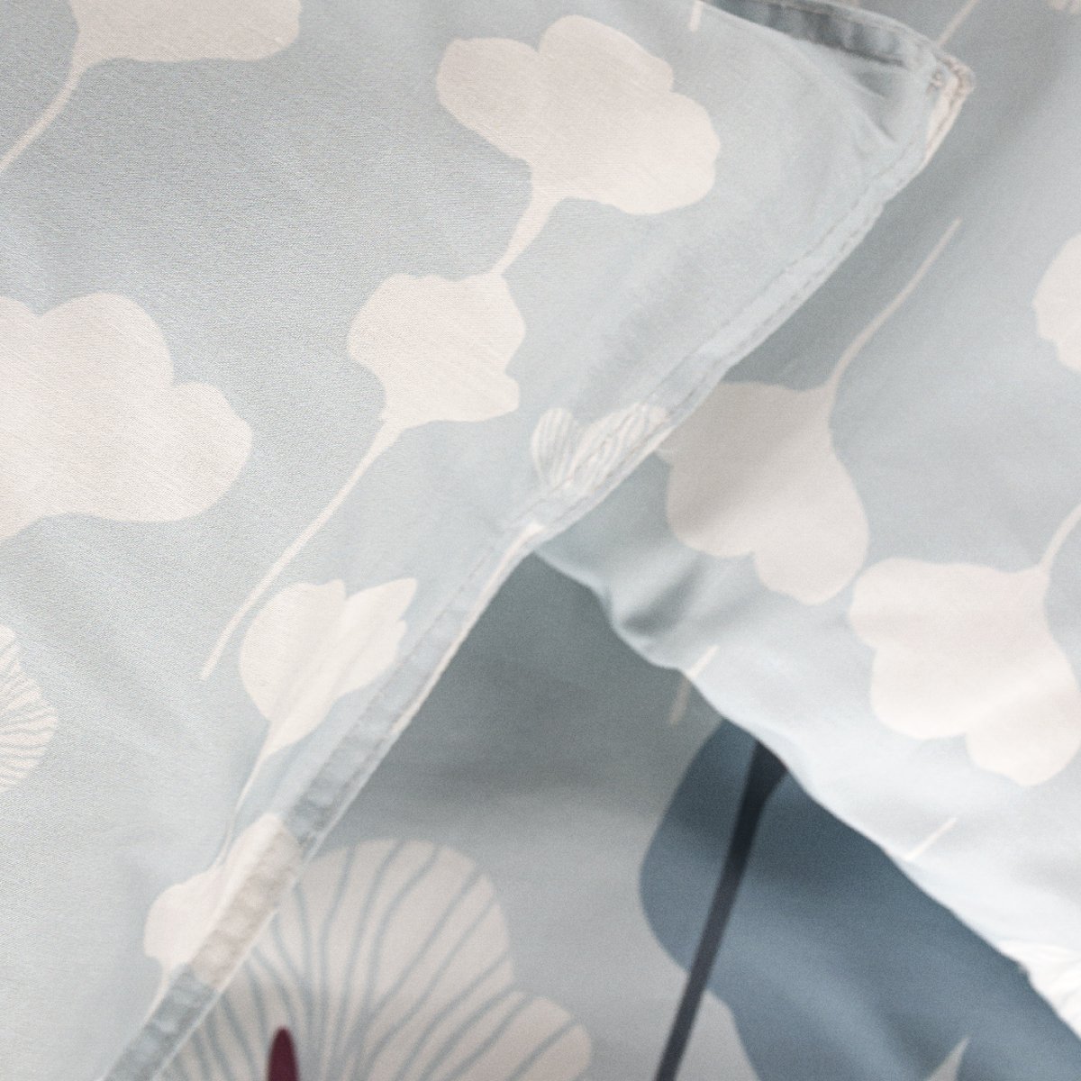 Parure de lit 2 personnes imprimé floral coton SUNSHINE FLAVI bleu, TODAY