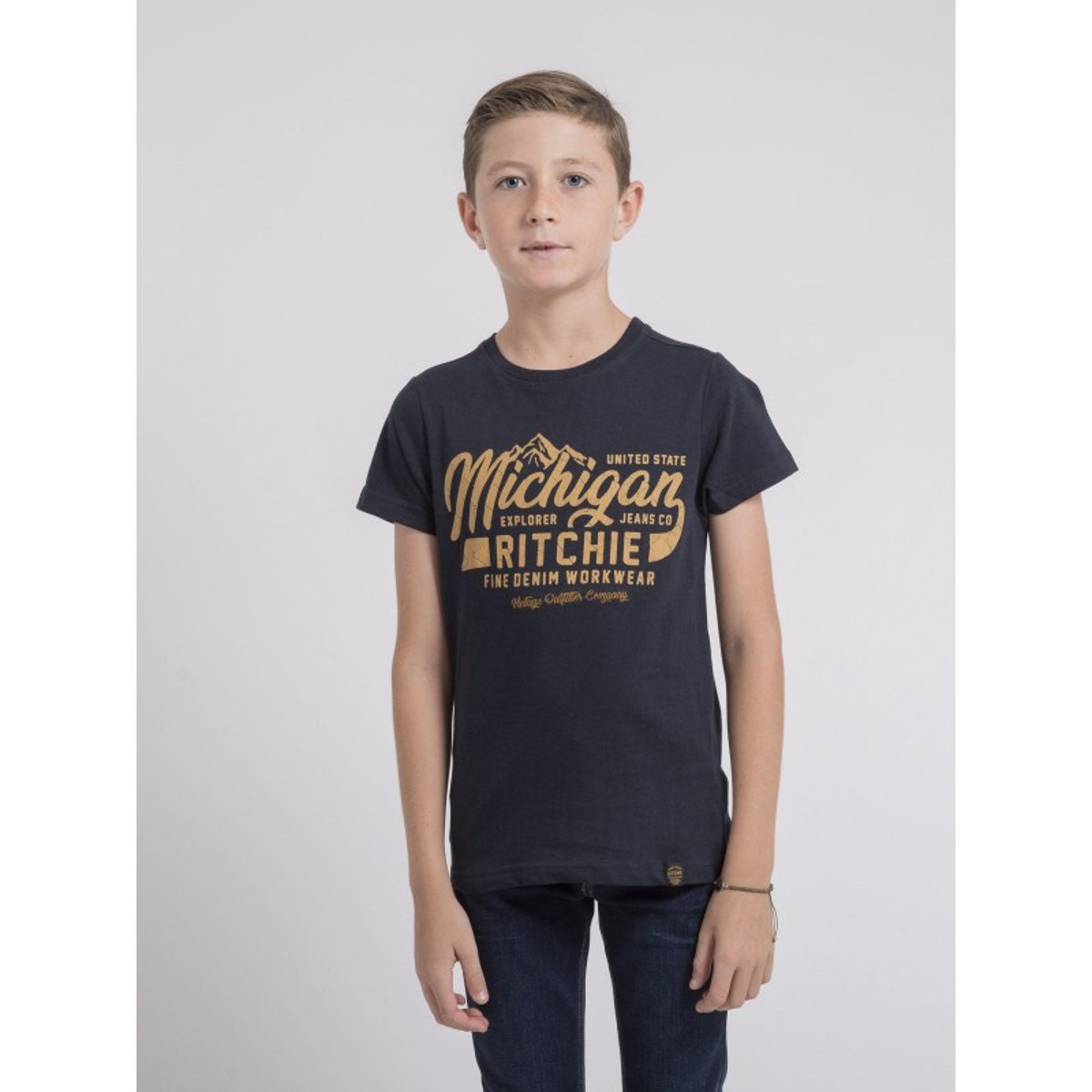 T-shirt Col Rond Pur Coton Joultix-j bleu marine, RITCHIE