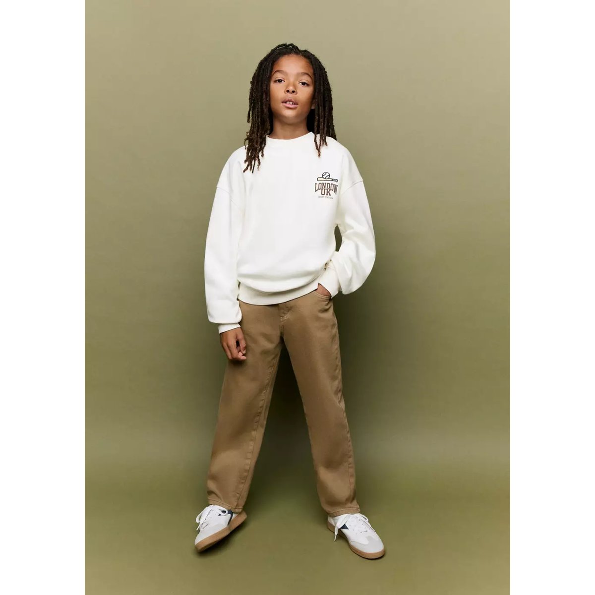 Sweat-shirt coton imprimé écru, MANGO KIDS