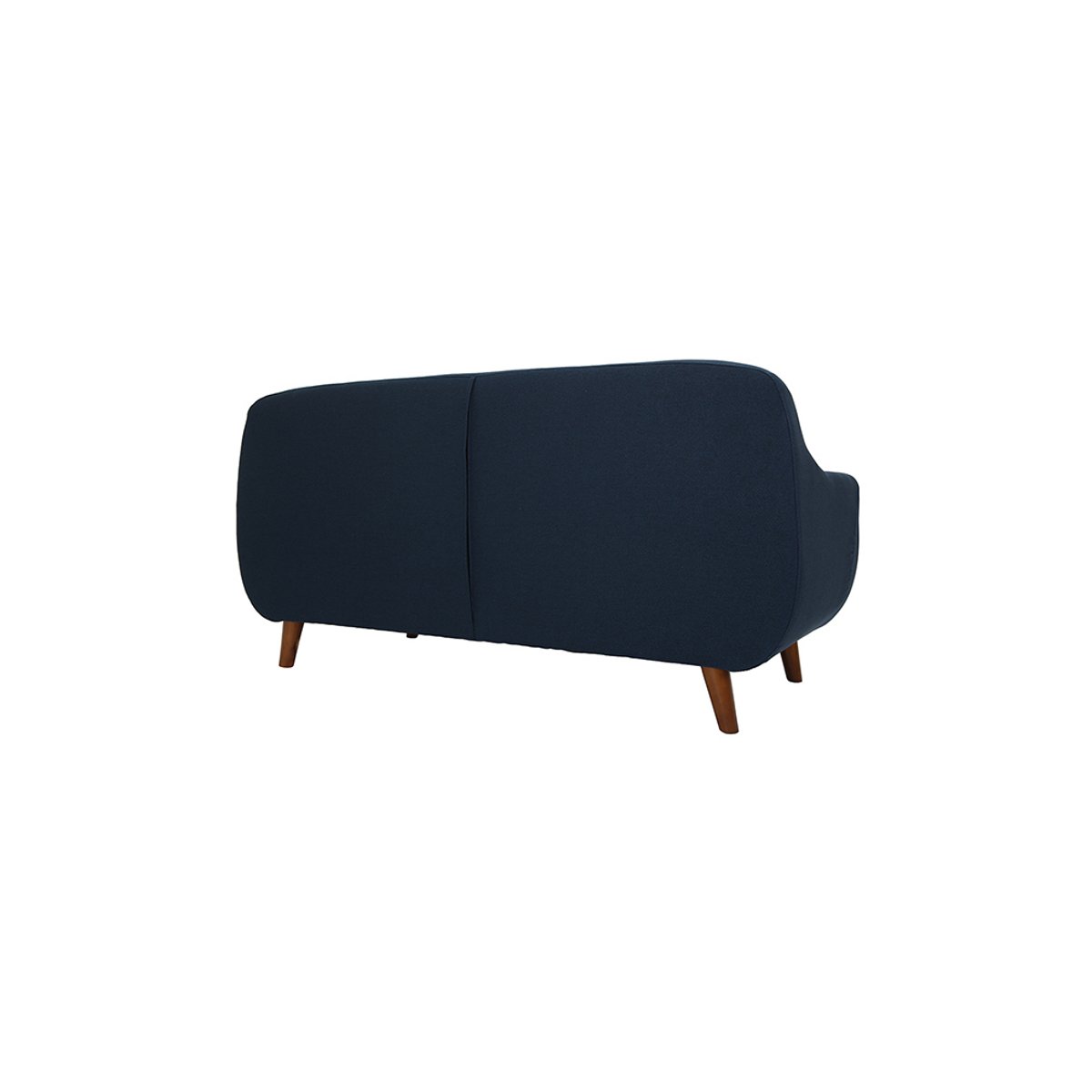 Canapé scandinave déhoussable 3 places en tissu et pieds bois YNOK bleu canard, MILIBOO