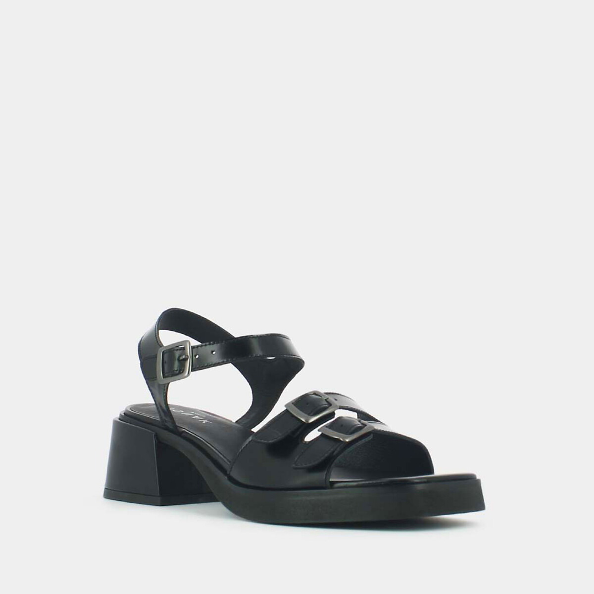 Avalo Leather Buckled Sandals black, JONAK