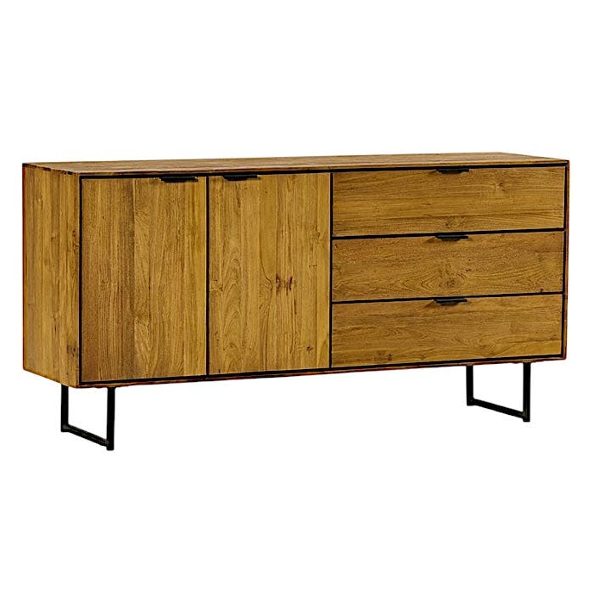 Buffet en teck recyclé 2 portes DEPOK bois naturel, PIER IMPORT