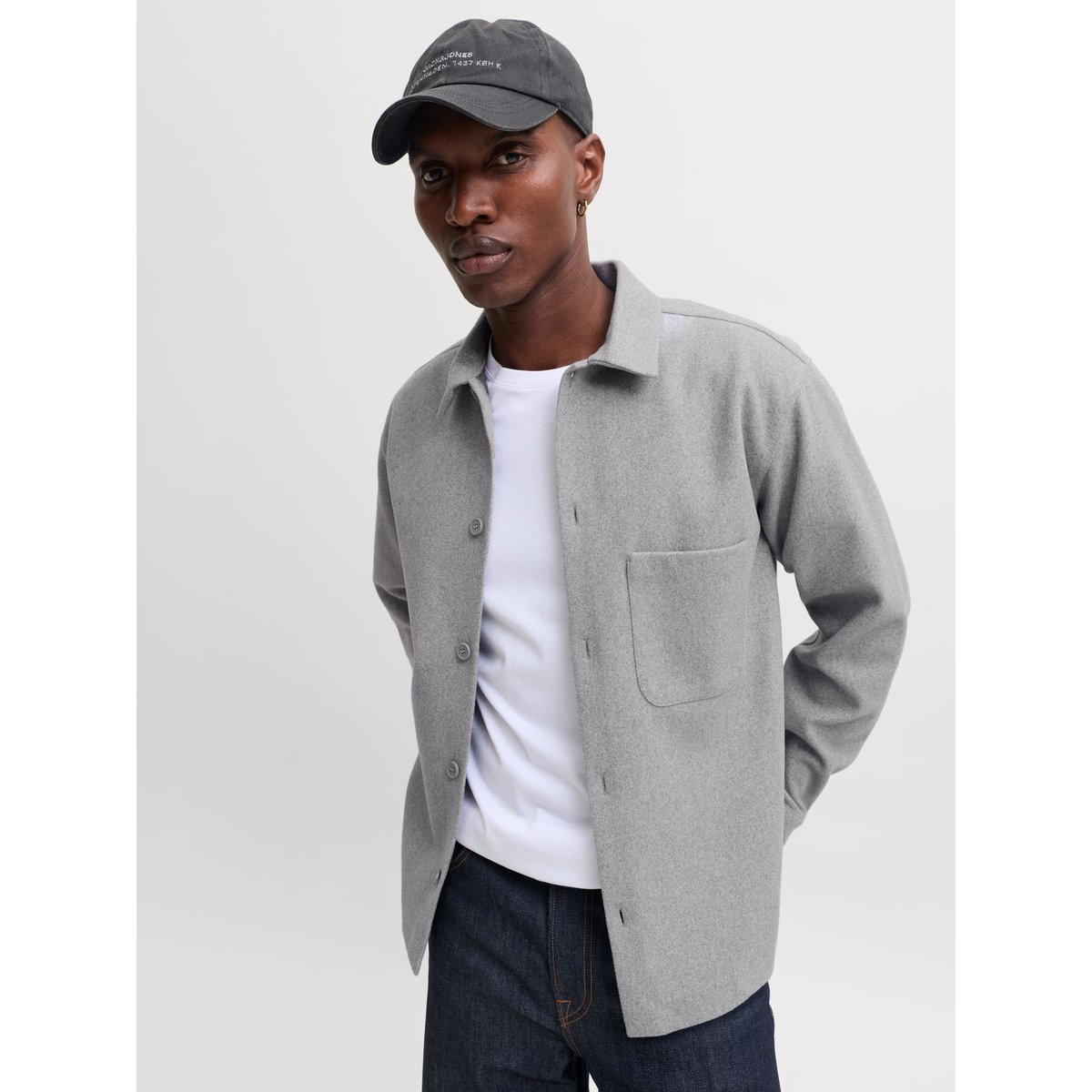 Surchemise light grey melange 1, JACK & JONES