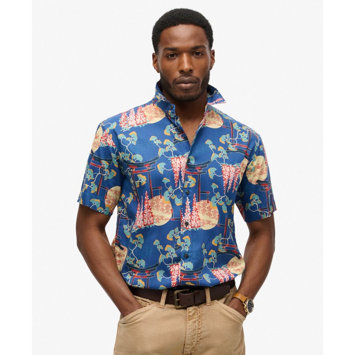 Chemise hawaïenne bleu glycine, SUPERDRY
