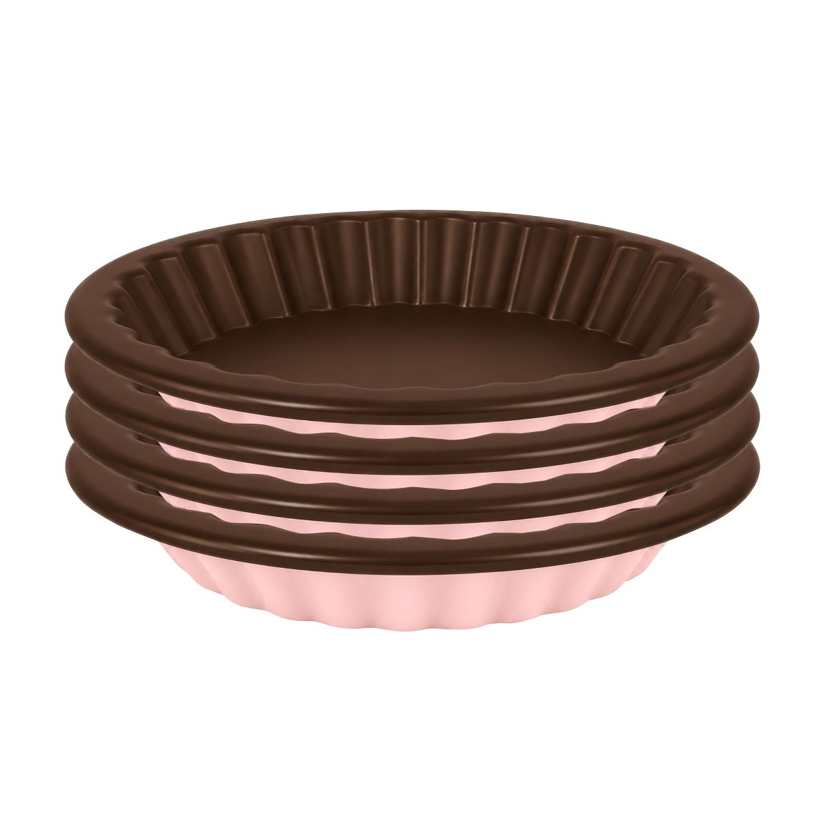 Set 4 moules Tartelettes - DOLCE hibiscus/chocolat, CUISINOX