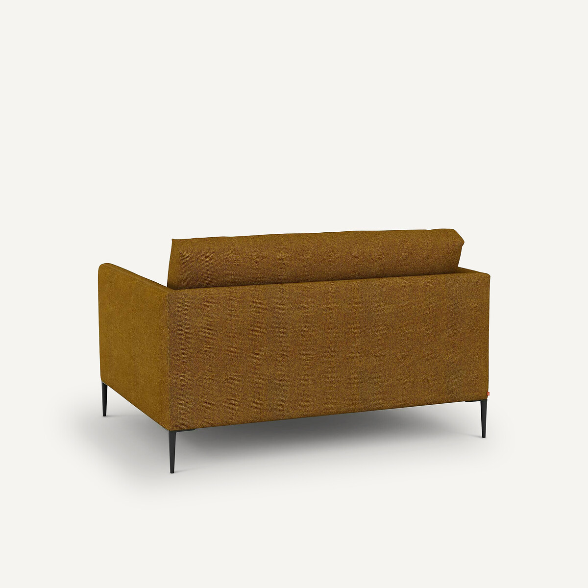 2-zits zetel in gemêleerde gevlochten stof Oscar, ontwerp Emmanuel Gallina amber honing, AM.PM X EMMANUEL GALLINA