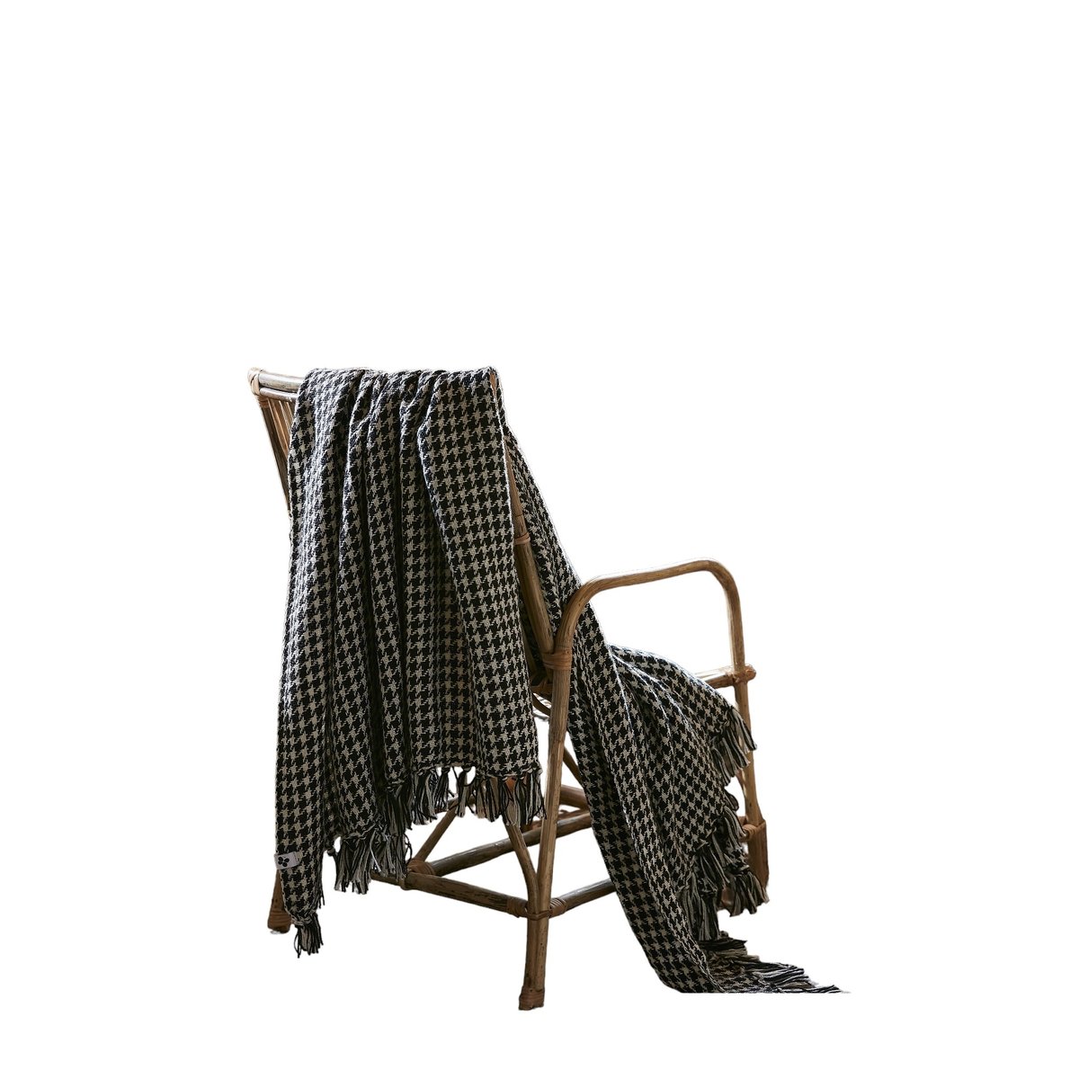 Plaid a franges Gaspard noir, EDEN