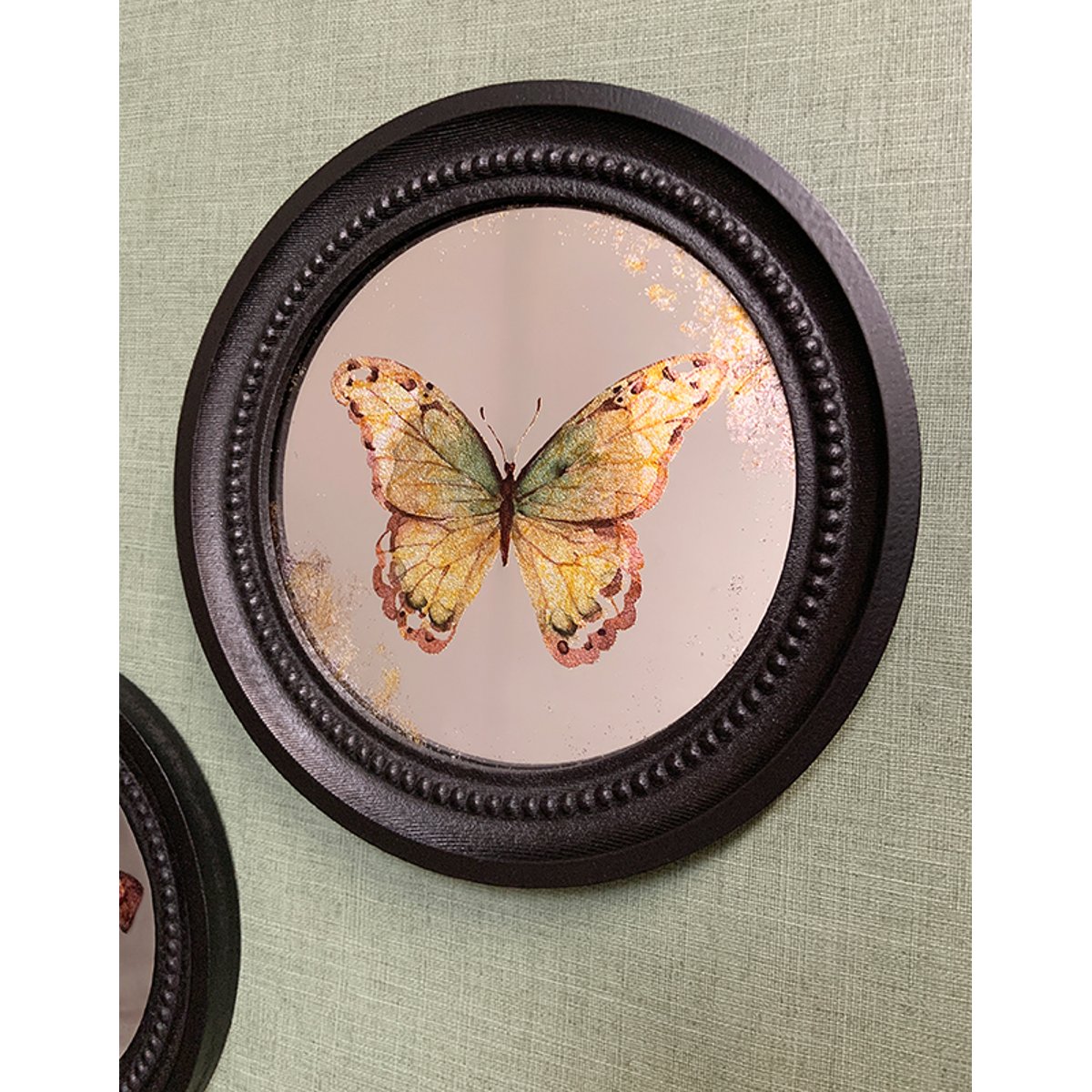 Déco murale encadrée papillon 27cm noir, EMDE