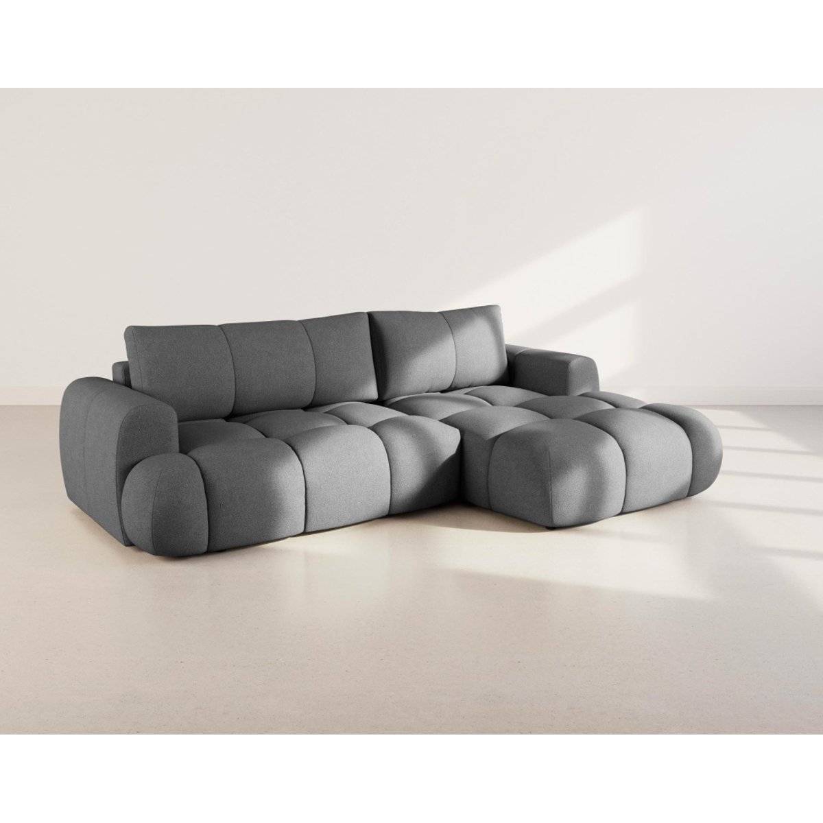Canapé d'Angle Convertible 4 places - YULIN gris, BEST MOBILIER