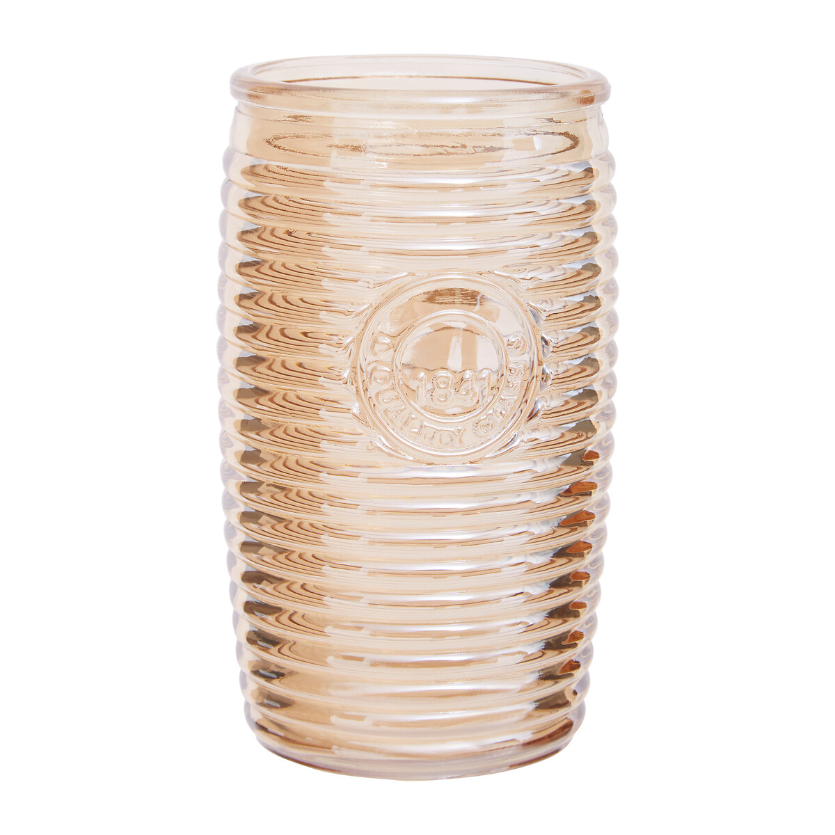 Set of 4 Ribbed Tumbler Glasses gold-coloured, SO'HOME