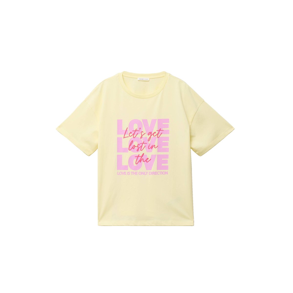 T-shirt boyfriend manches courtes jaune clair, CACHE CACHE