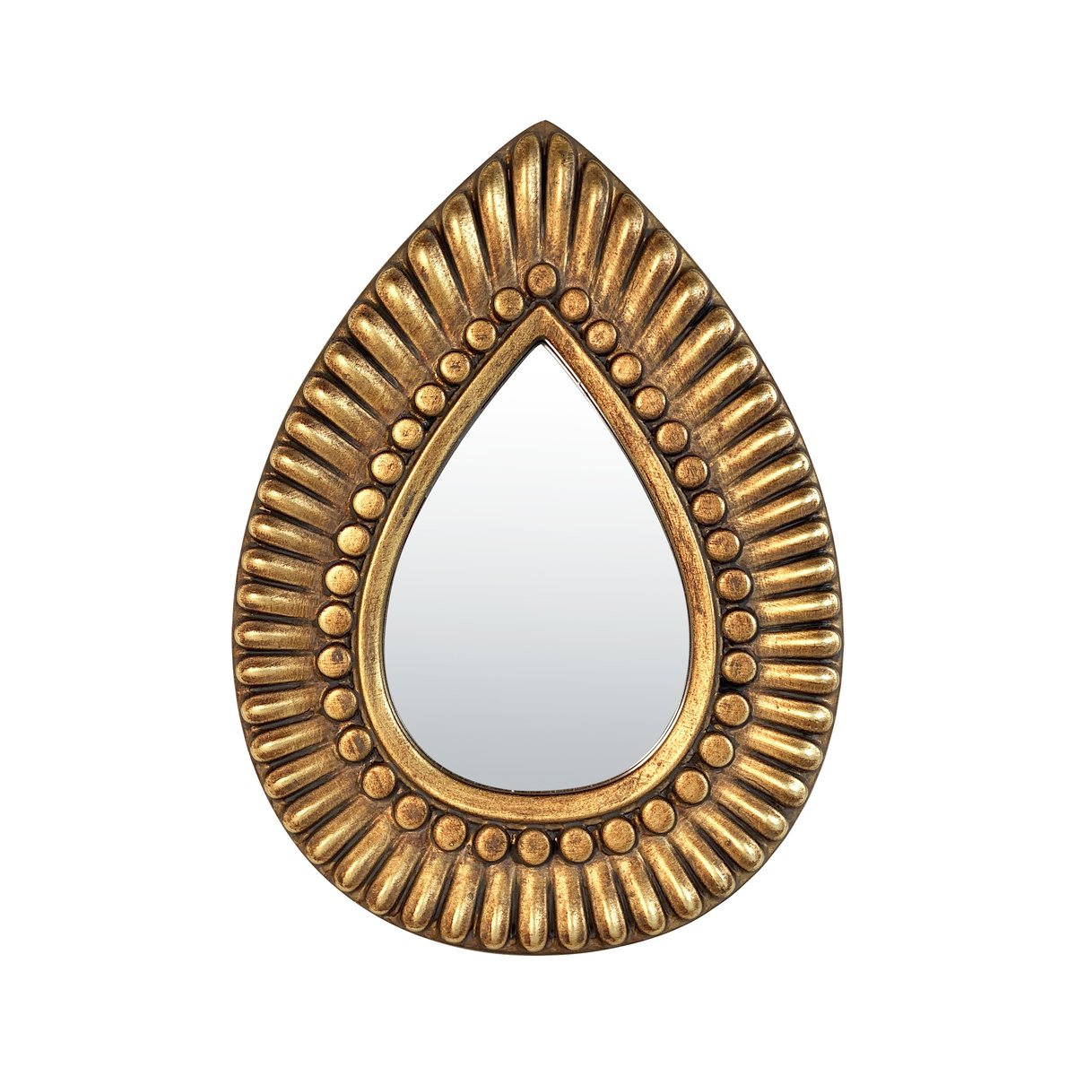 Miroir goutte motifs 19,7x27cm or, EMDE