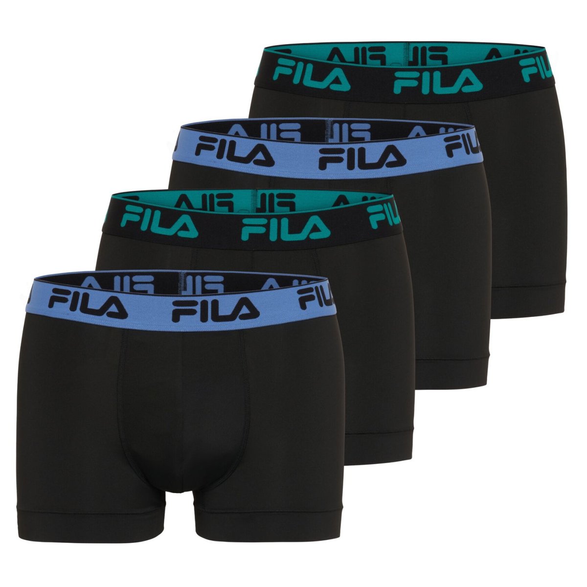 Lot De 4 Boxers Microfibre noir/bleu/vert, FILA