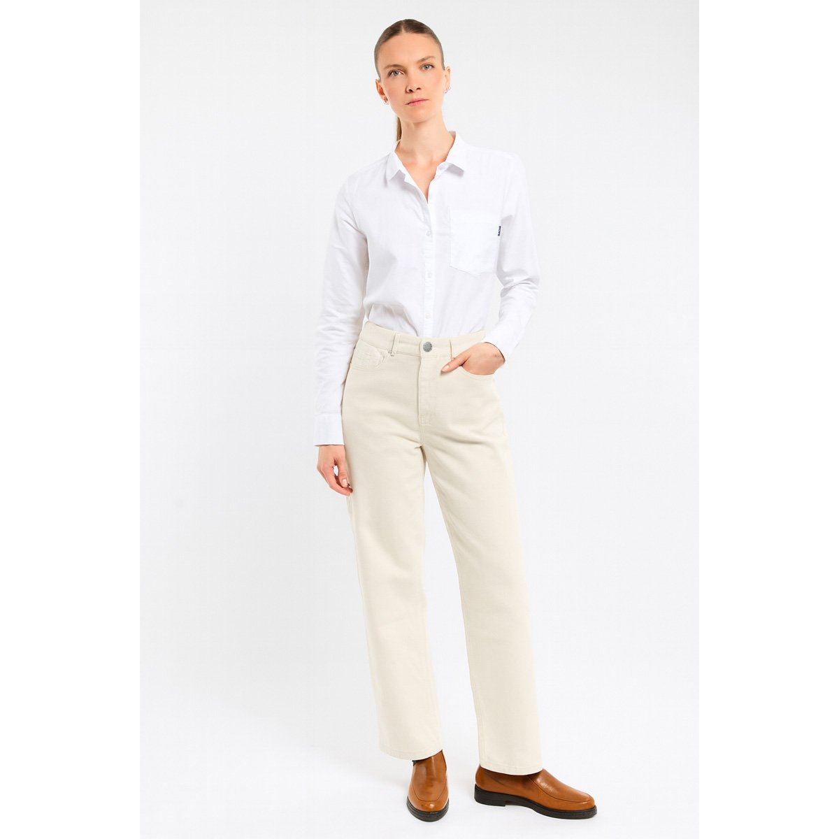 Pantalon en coton LEANDRO ecume, BERMUDES