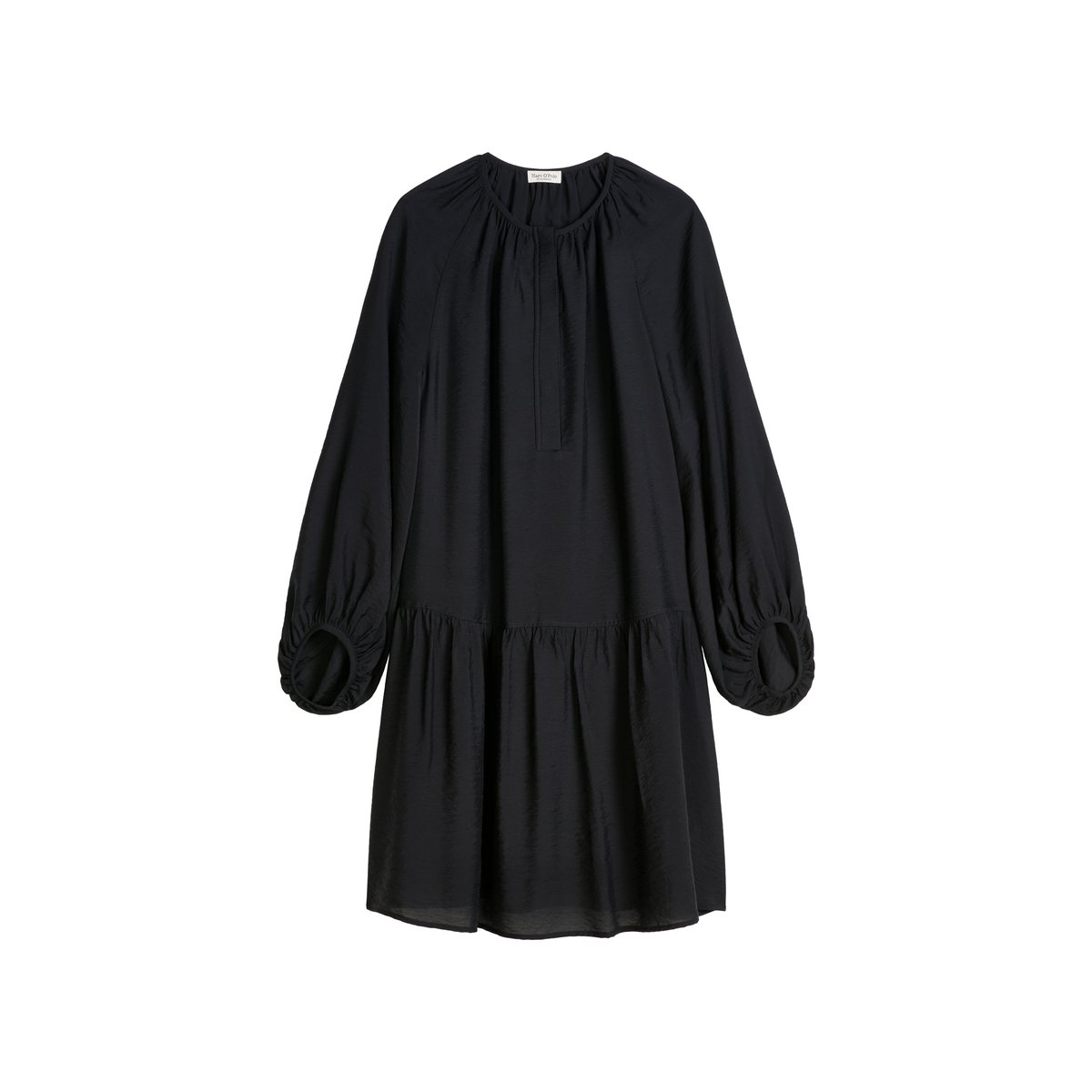 Robe crinkle A-Shape en mélange de viscose bleu foncé, MARC O'POLO