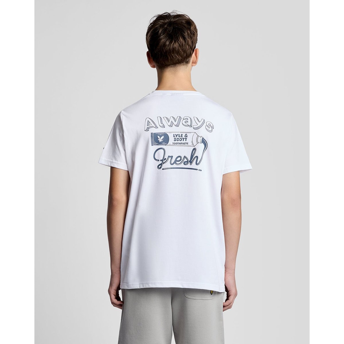 T-shirt imprimé dos graphique blanc, LYLE & SCOTT