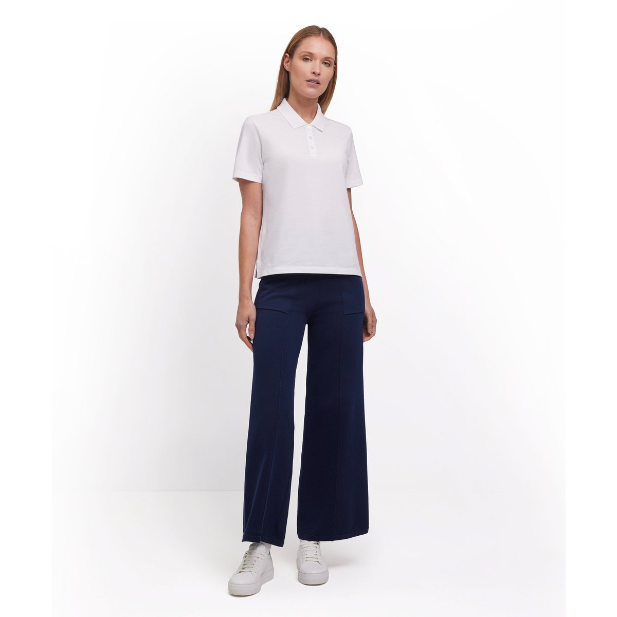 Polo shirt Essential Cotton Boxy blanc, FALKE