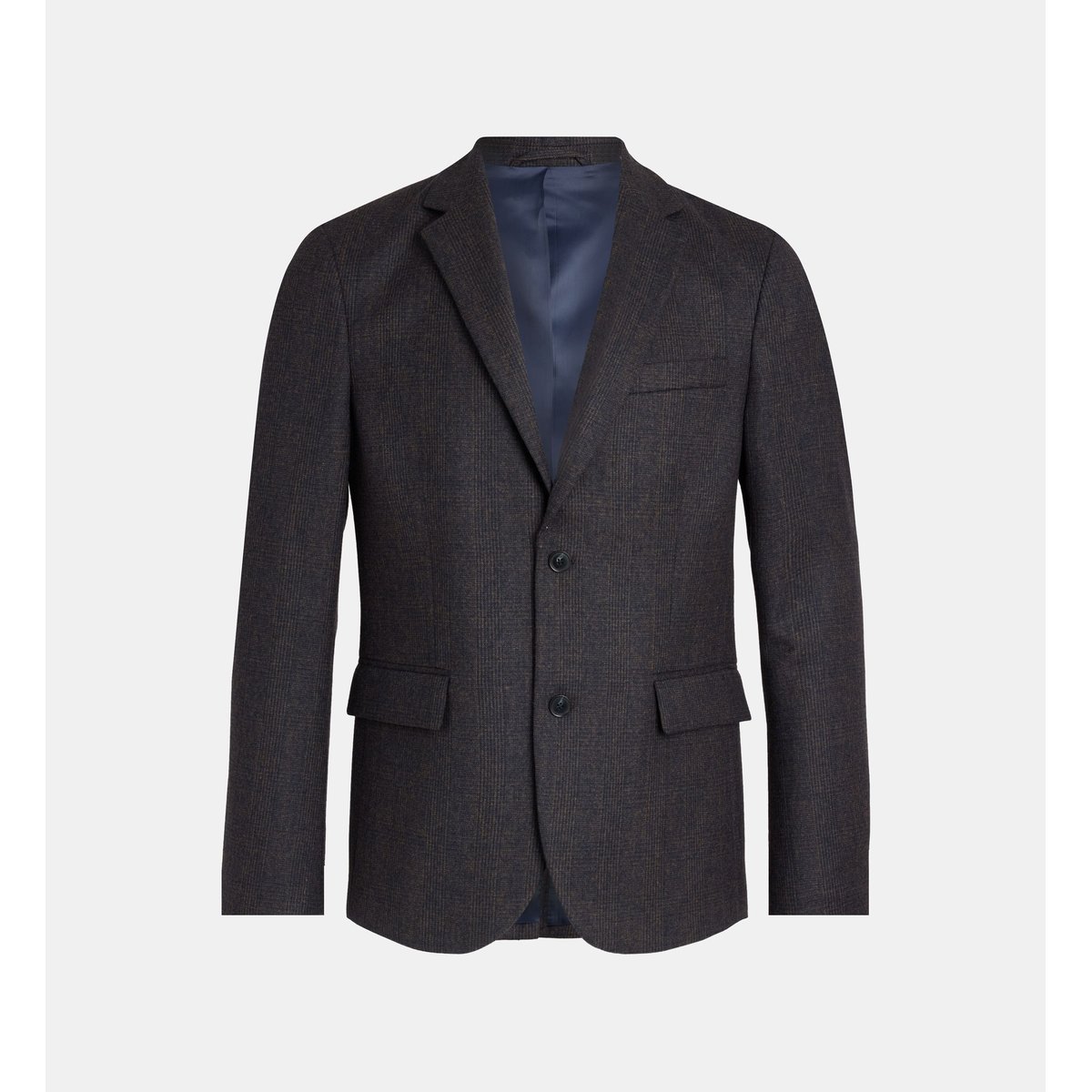Veste de costume droite bergamo à carreaux laine mélangée marron, COMPTOIR GL