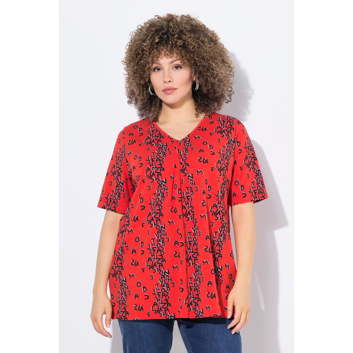 T-shirt coupe évasée rouge, ULLA POPKEN