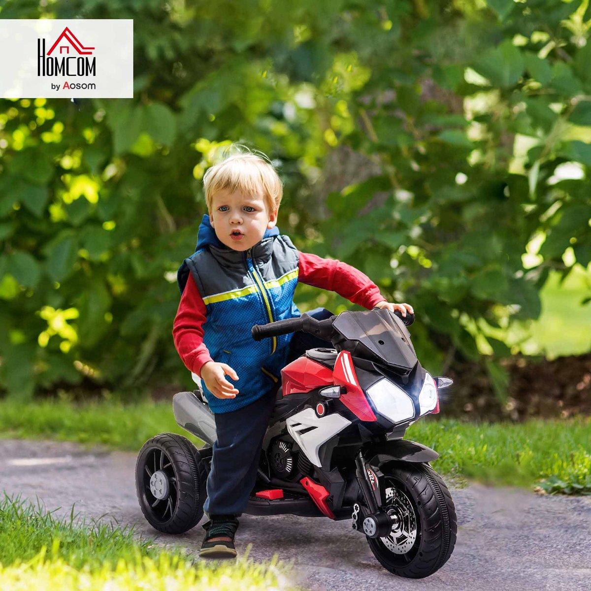 Moto électrique à conducteur assis Plastique rouge, HOMCOM