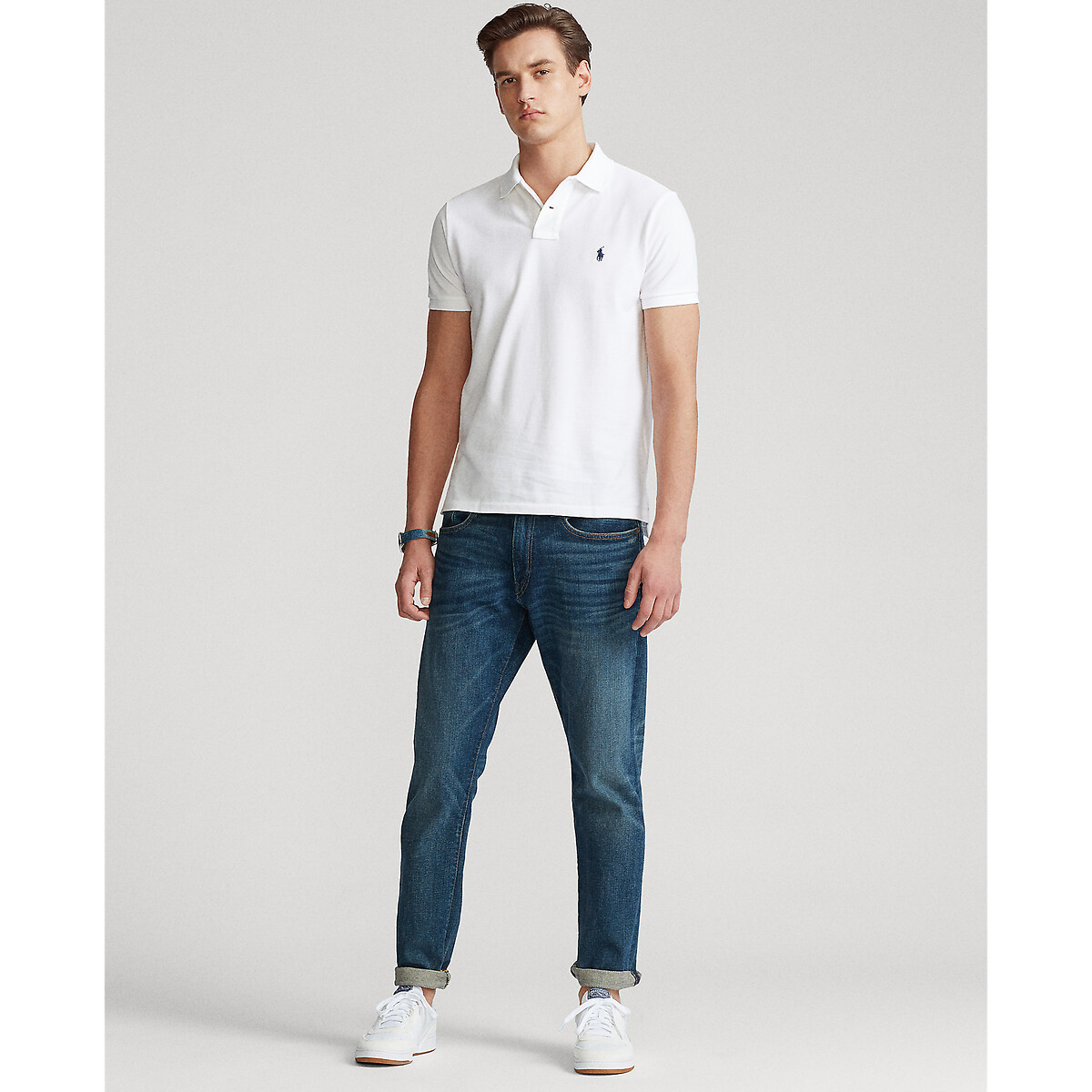 Polo iconica in piqué di cotone bianco, POLO RALPH LAUREN