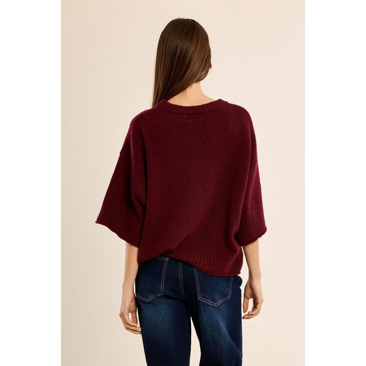 Pull en maille évasé dark red, MOLLY BRACKEN