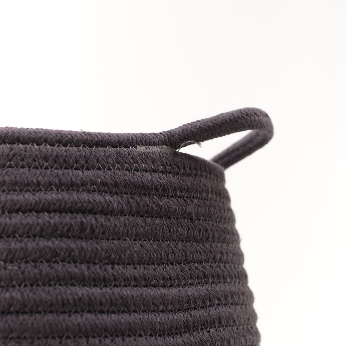 Panier long tressé coton uni LA FACTORY gris anthracite, FACTORY