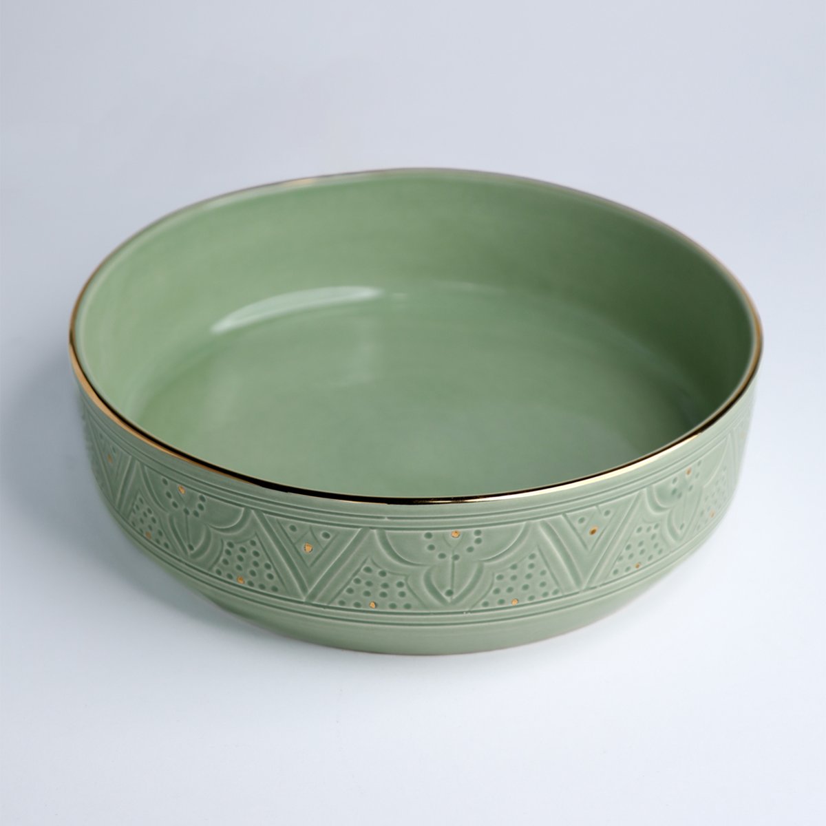 Plat de service EMPREINTE vert mint, CHABI CHIC