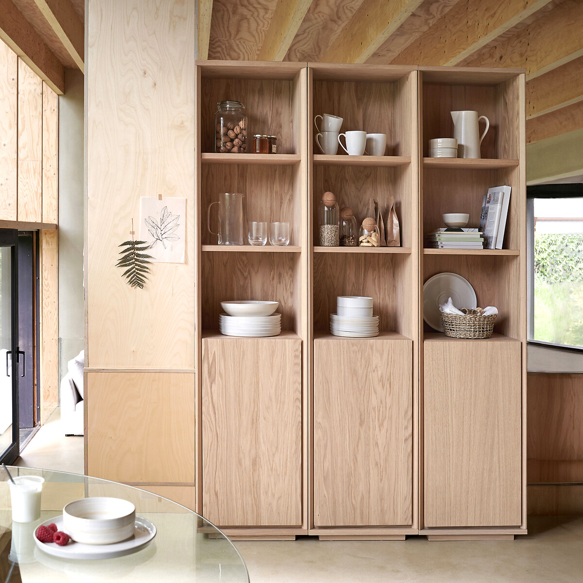Libreria in rovere impiallacciato Norrem color quercia, LA REDOUTE INTERIEURS