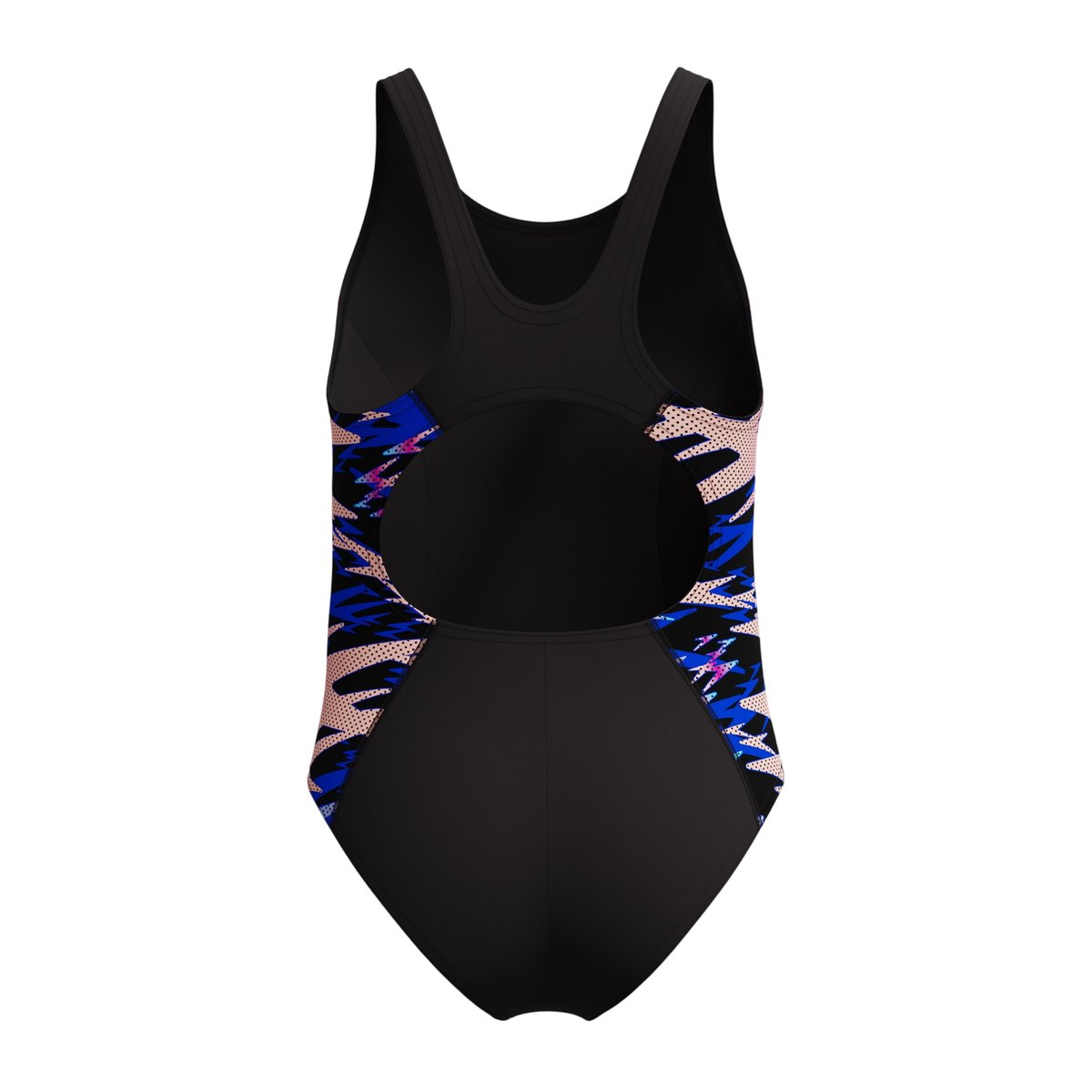 Maillot de bain 1 pièce dos nageur motif/style épissage HYPERBOOM noir, SPEEDO