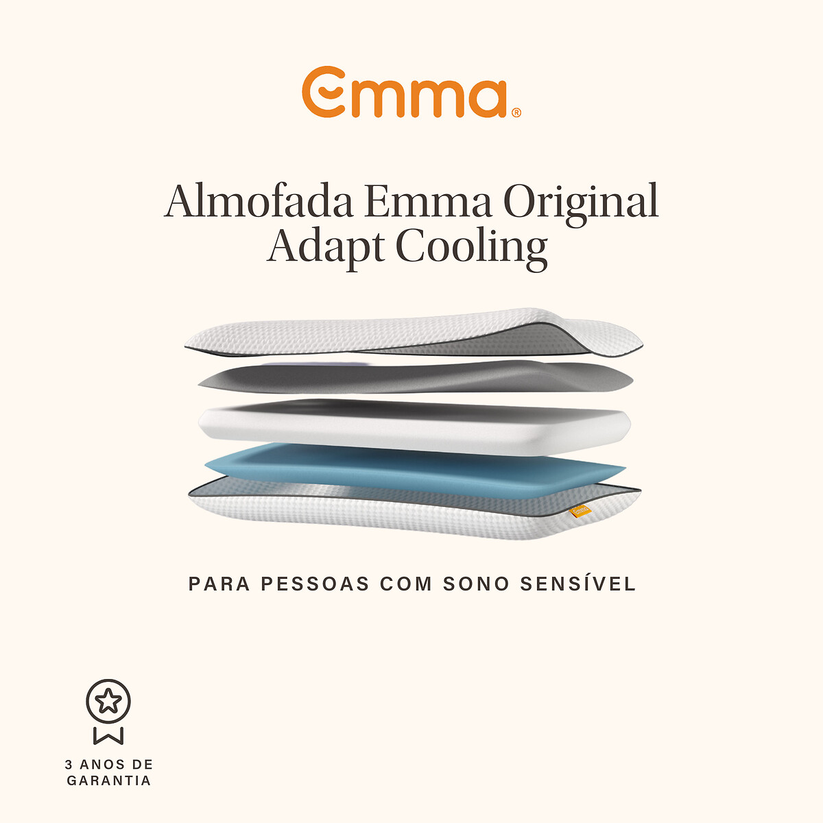 Almofada Emma Original Adapt Cooling, Emma branco, EMMA