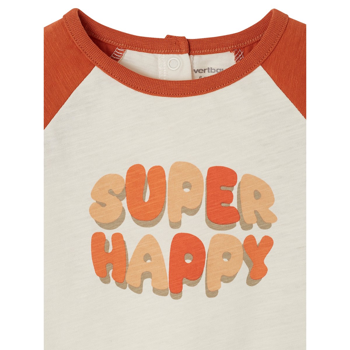 T-shirt colorblock bébé manches longues rouille, VERTBAUDET