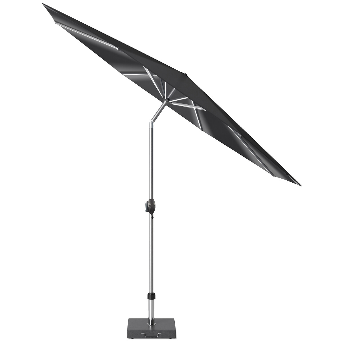 Glow Defender LED Round Centre Pole Parasol 3m dark grey , SO'HOME