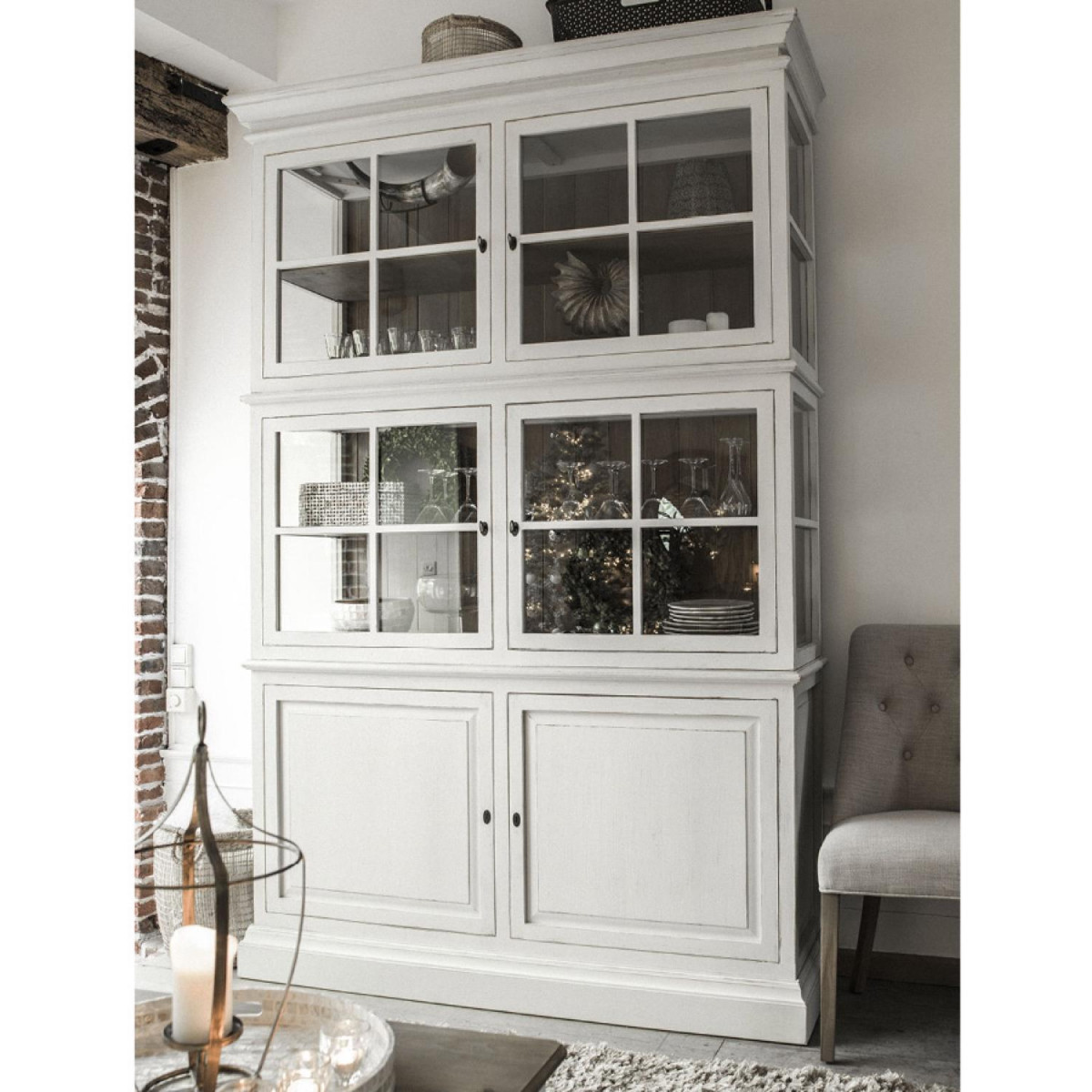 Caisson blanc 2 portes vitrées - MANOIR blanc, INTERIOR'S