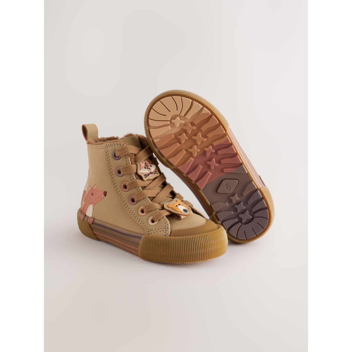 Baskets montantes avec zip renard brun, NEXT