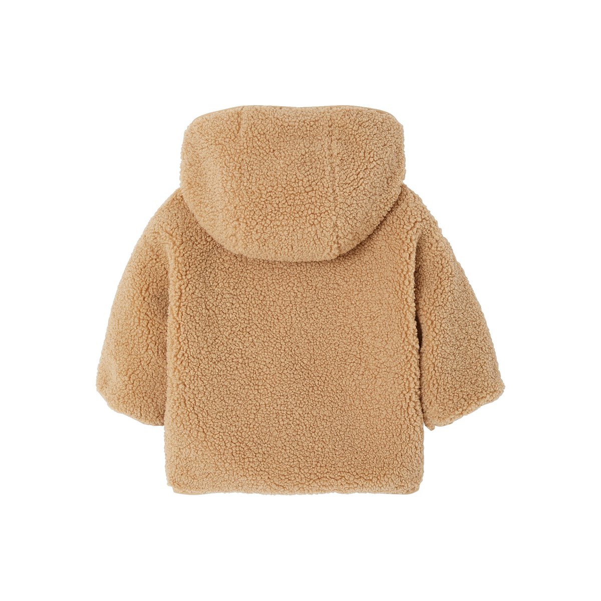 Manteau en sherpa avec doublure imprimée "léopard" beige, VERTBAUDET