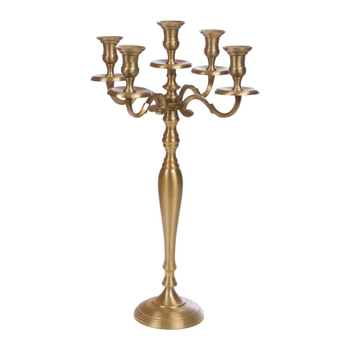 Chandelier en métal doré 5 branches H50 cm or / doré, AMADEUS