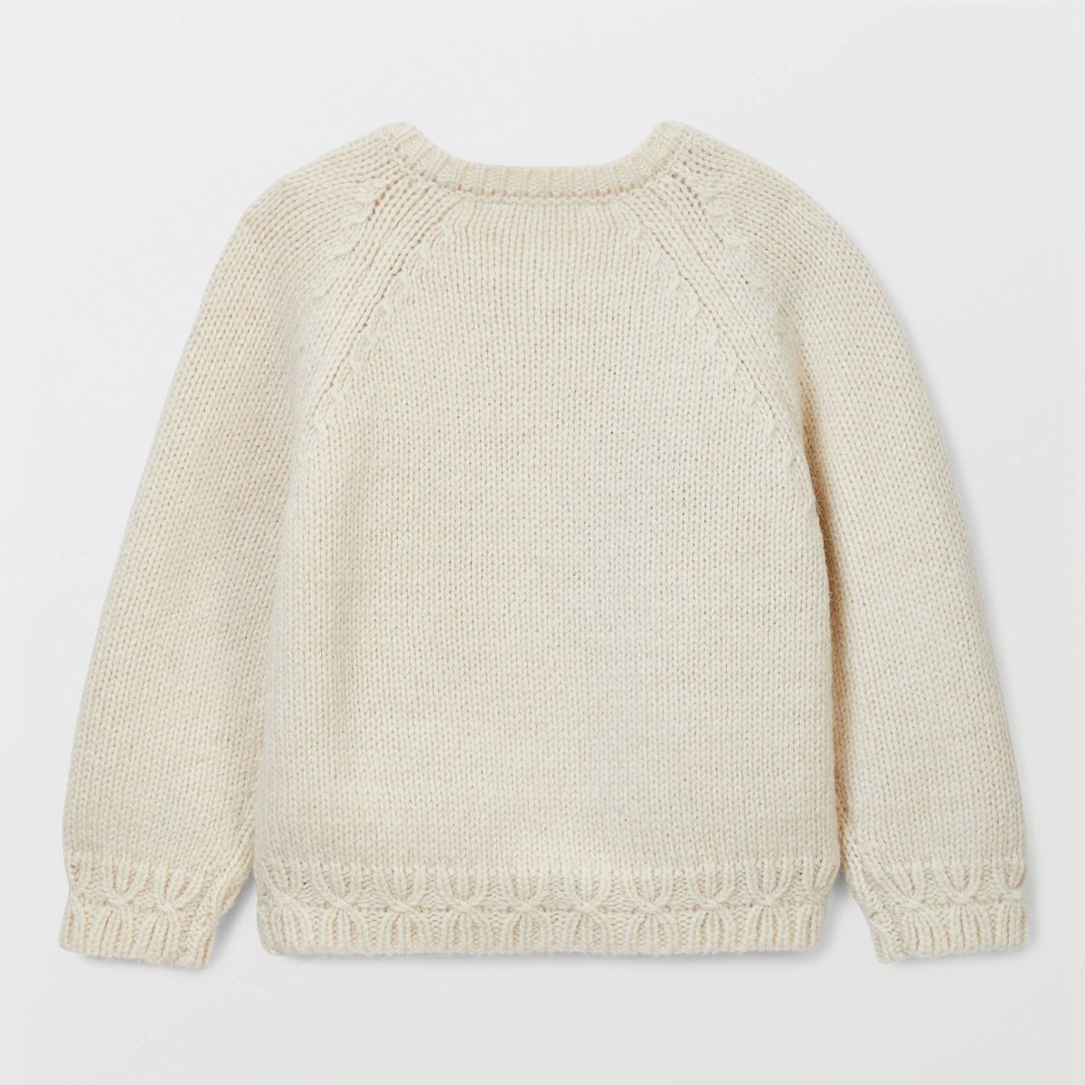 Cardigan tricot brodé contenant de la laine naturel, BOUT'CHOU