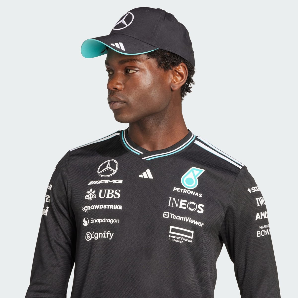 Maillot Pilote Manches Longues Authentique Mercedes - Amg Petronas Formula One Team black / white, adidas Performance