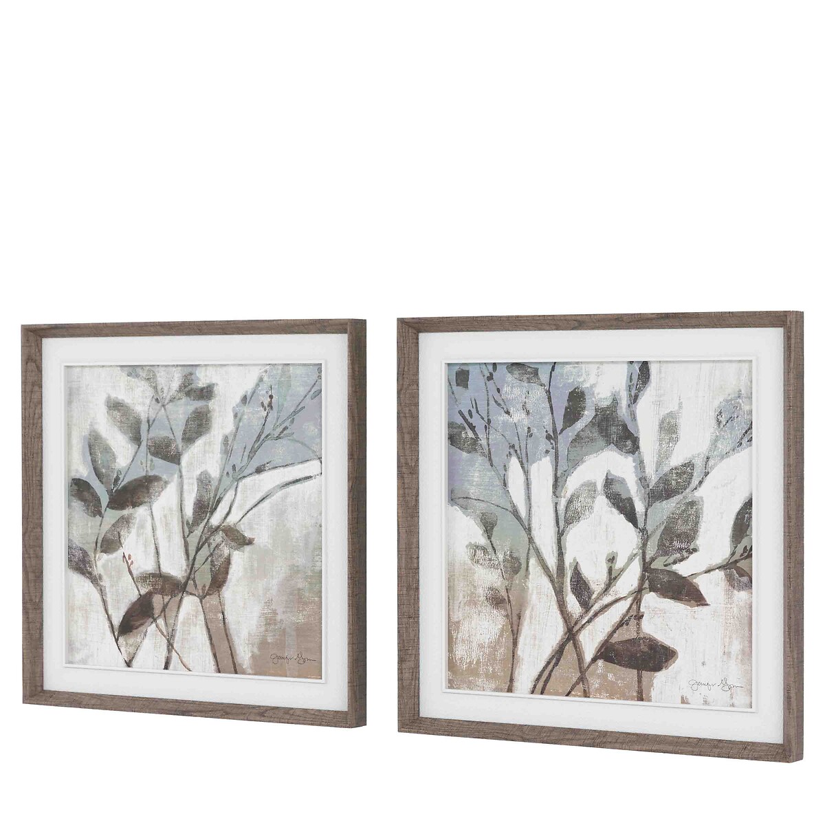 Set of 2 Foliage & Form Framed Canvas white, ÉDITÉ