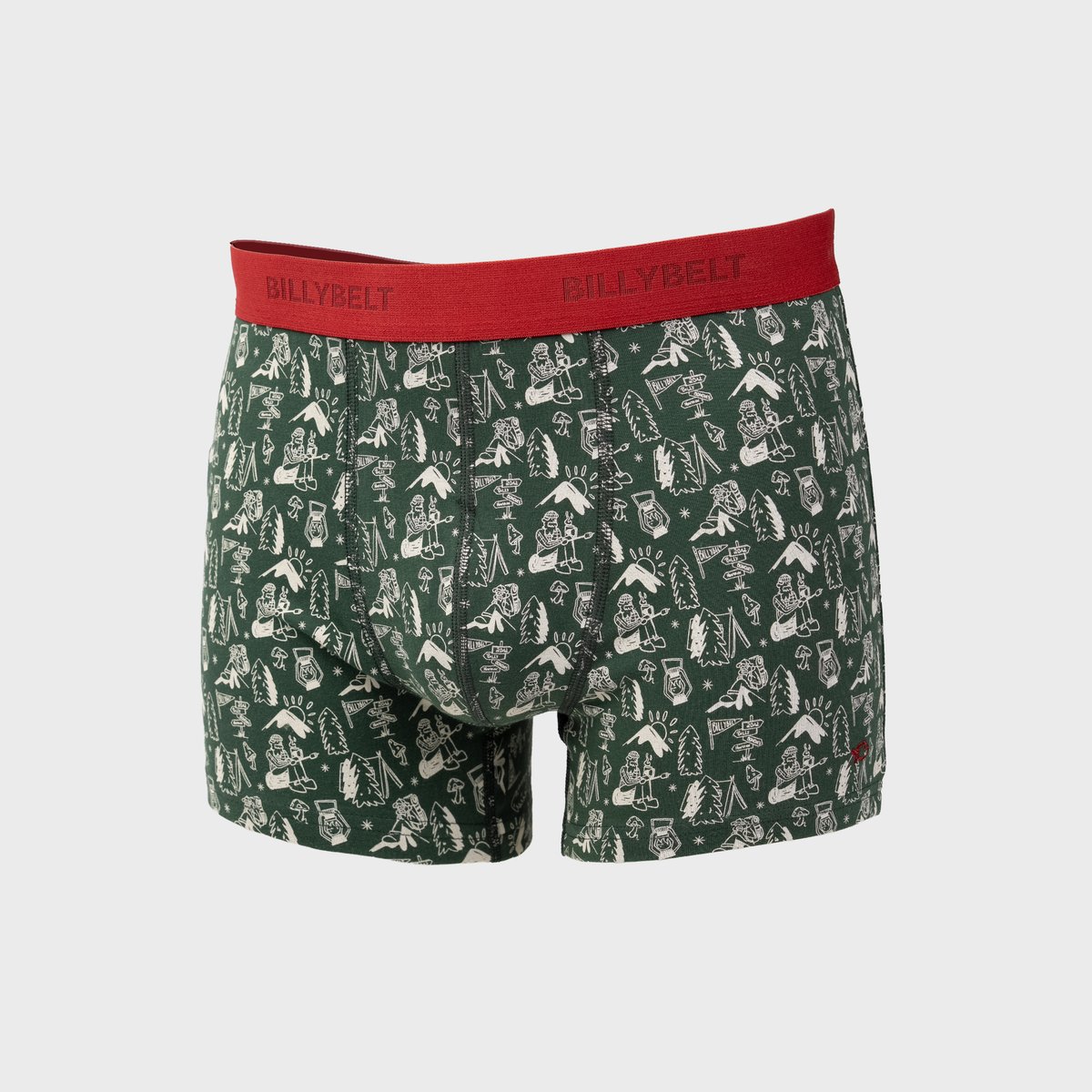 Boxer en coton biologique FANTAISIE vert, BILLYBELT