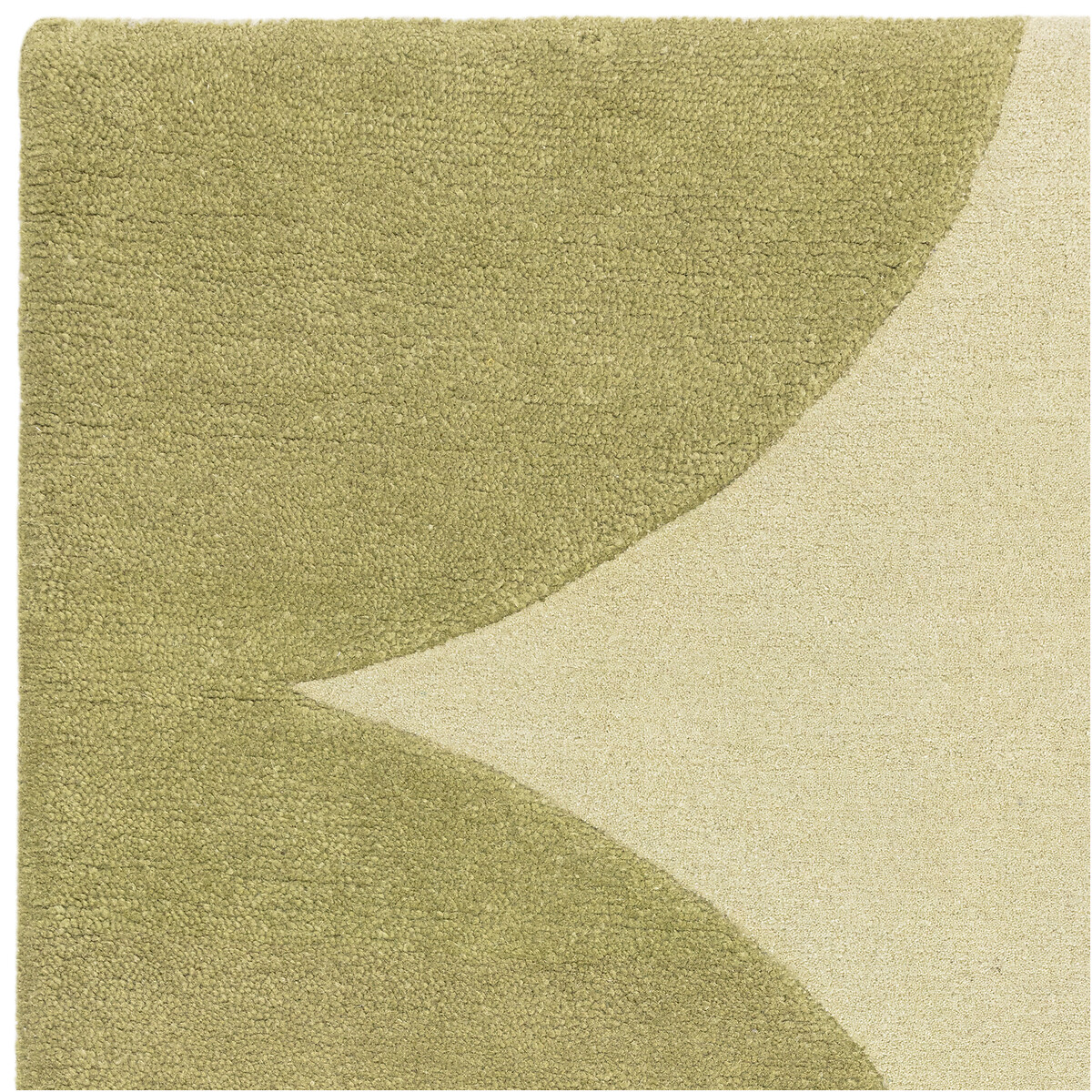 Abstract Scallopped Pattern Rug in 100% Wool green, ÉDITÉ