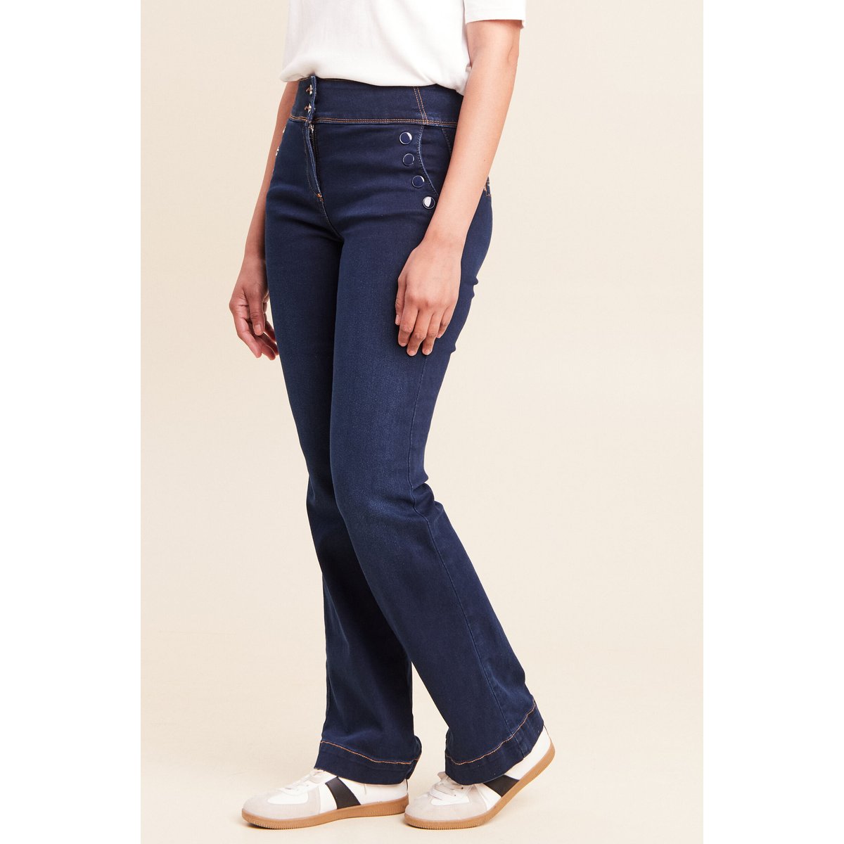 Jean bootcut taille haute denim brut, BREAL